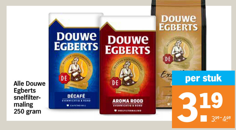 Douwe Egberts   koffie folder aanbieding bij  Albert Heijn - details