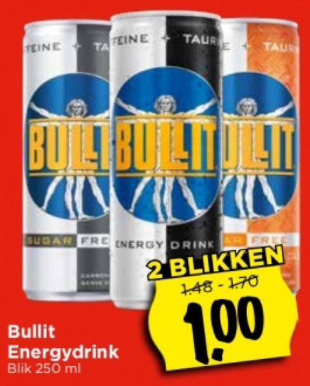 Bullit   energiedrank folder aanbieding bij  Vomar - details