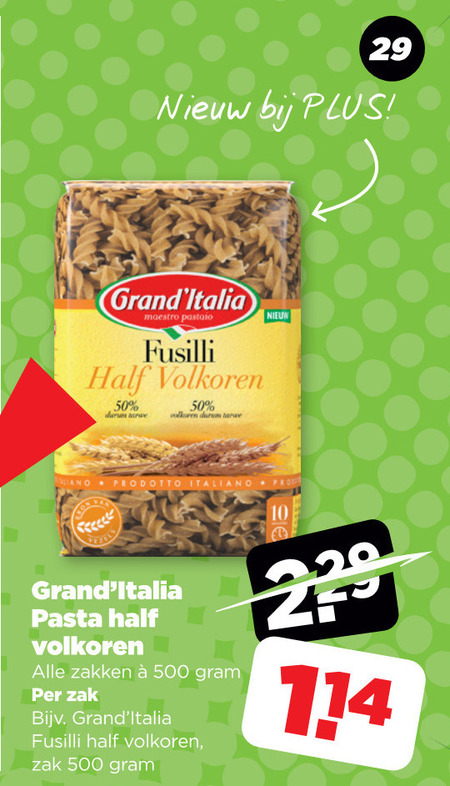 Grand Italia   pasta, fusilli folder aanbieding bij  Plus - details