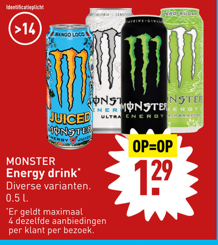 Monster   energiedrank folder aanbieding bij  Aldi - details