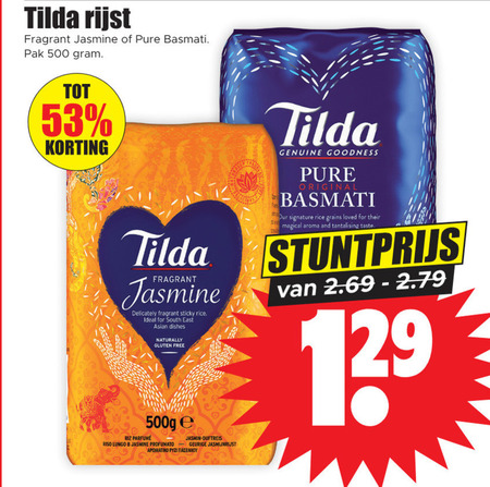 Tilda   rijst folder aanbieding bij  Dirk - details