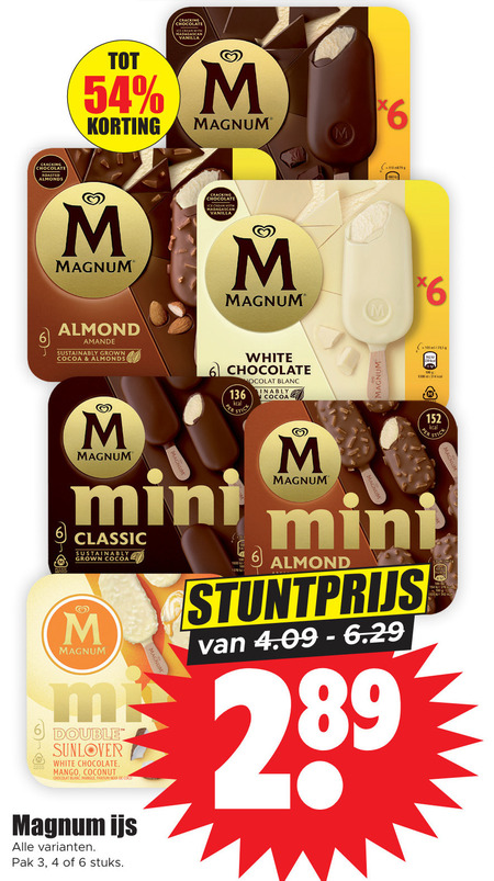 Magnum   ijslollies folder aanbieding bij  Dirk - details