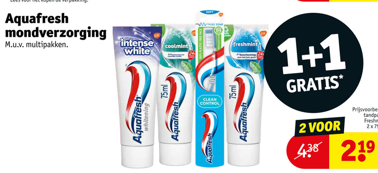 Aquafresh   tandenborstel, tandpasta folder aanbieding bij  Kruidvat - details