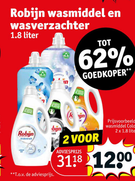 Robijn   wasmiddel, wasverzachter folder aanbieding bij  Kruidvat - details