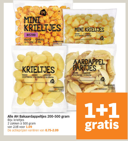 Albert Heijn Huismerk   aardappelschijfjes, krieltjes folder aanbieding bij  Albert Heijn - details