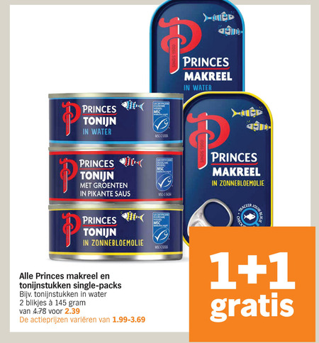 Princes   tonijn in blik folder aanbieding bij  Albert Heijn - details