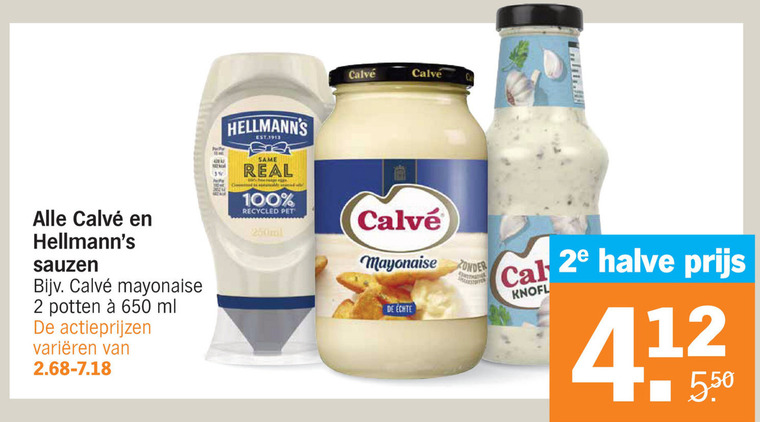 Calve   mayonaise, snacksaus folder aanbieding bij  Albert Heijn - details