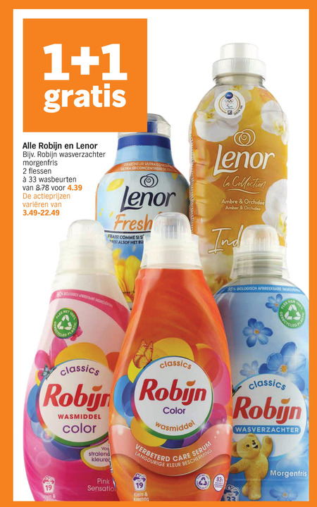 Lenor   wasverzachter, wasmiddel folder aanbieding bij  Albert Heijn - details