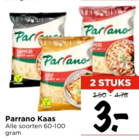 Parrano   geraspte kaas folder aanbieding bij  Vomar - details