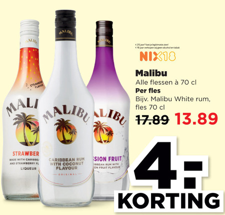 Malibu   likeur folder aanbieding bij  Plus - details