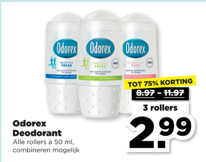 Odorex   deodorant folder aanbieding bij  Plus - details