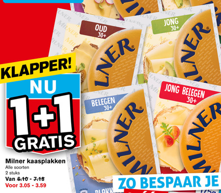 Milner   kaasplakken folder aanbieding bij  Hoogvliet - details