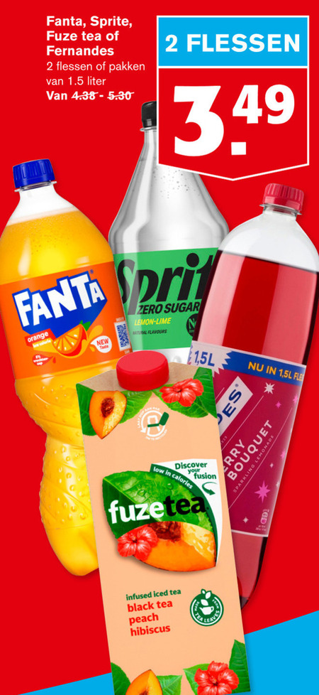 Fanta   ice tea, frisdrank folder aanbieding bij  Hoogvliet - details