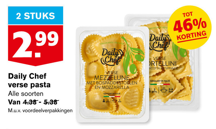 Daily Chef   pasta folder aanbieding bij  Hoogvliet - details