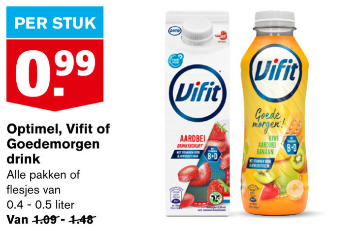 Vifit   drinkyoghurt folder aanbieding bij  Hoogvliet - details