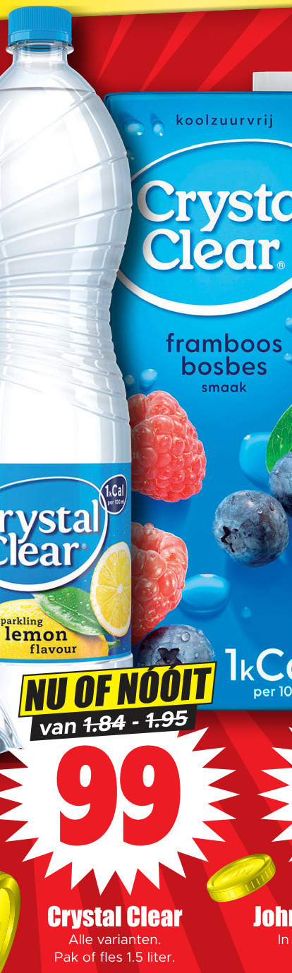 Crystal Clear   fruitdrank folder aanbieding bij  Dirk - details