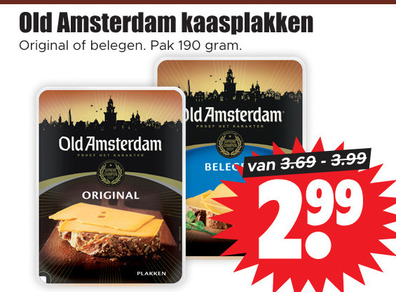 Old Amsterdam   kaasplakken folder aanbieding bij  Dirk - details