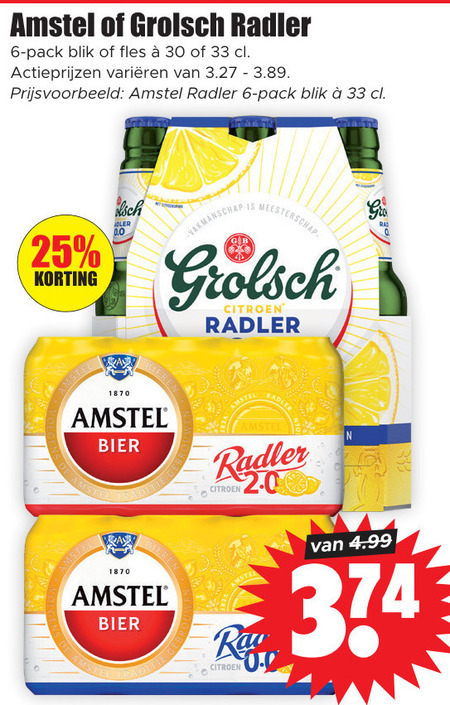 Grolsch   radler bier folder aanbieding bij  Dirk - details