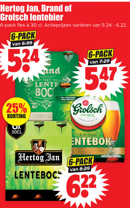 Grolsch   lentebokbier folder aanbieding bij  Dirk - details