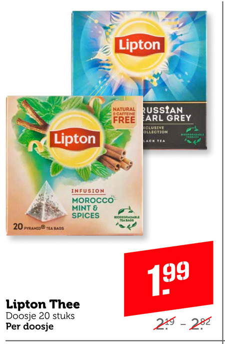 Lipton   thee folder aanbieding bij  Coop - details