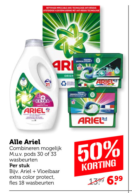 Ariel   wasmiddel folder aanbieding bij  Coop - details