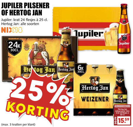 Hertog Jan   krat bier, blikje bier folder aanbieding bij  MCD Supermarkt Basis - details