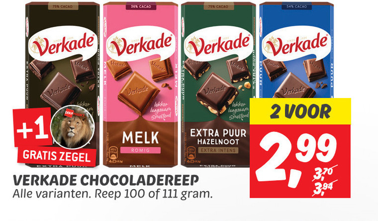 Verkade   chocolade folder aanbieding bij  Dekamarkt - details