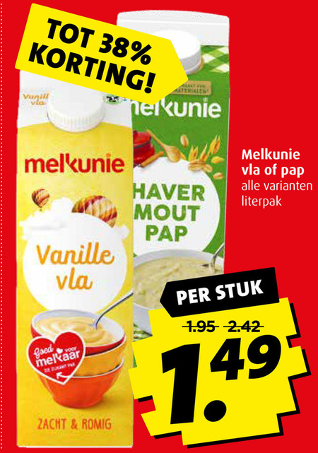 Melkunie   pap, vla folder aanbieding bij  Boni - details