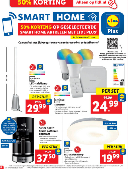 SilverCrest   koffiezetapparaat, smart ledlamp folder aanbieding bij  Lidl - details