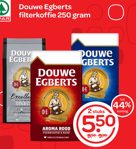 Douwe Egberts   koffie folder aanbieding bij  Spar - details