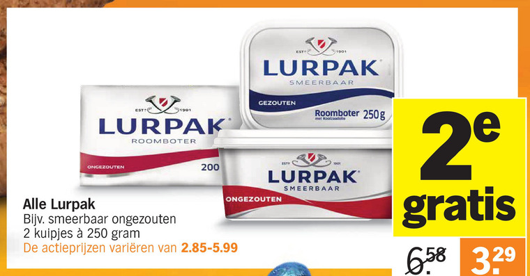 lurpak   roomboter folder aanbieding bij  Albert Heijn - details