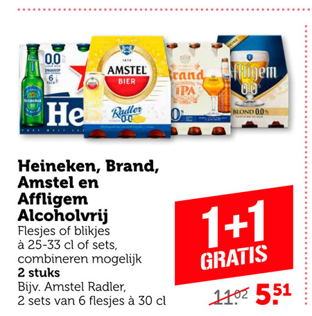 Brand   blikje bier, alcoholvrij bier folder aanbieding bij  Coop - details