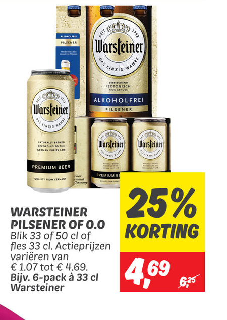 Warsteiner   blikje bier folder aanbieding bij  Dekamarkt - details