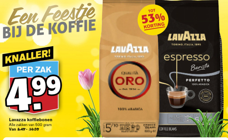 Lavazza   koffiebonen folder aanbieding bij  Hoogvliet - details