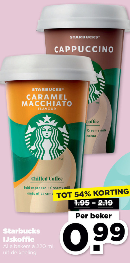 Starbucks   ijskoffie folder aanbieding bij  Plus - details