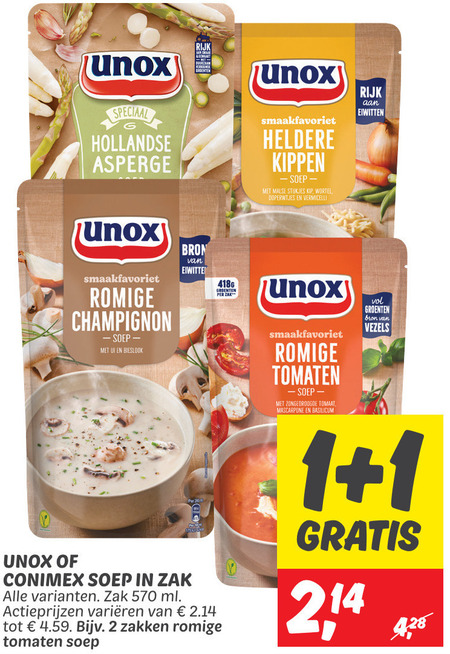 Unox   soep folder aanbieding bij  Dekamarkt - details