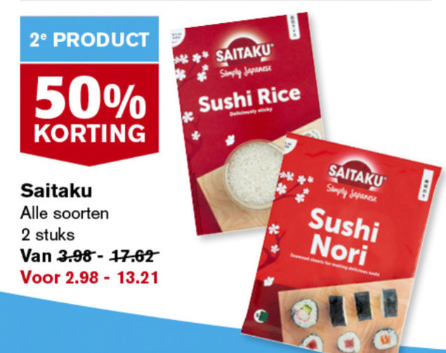 Saitaku   sushi folder aanbieding bij  Hoogvliet - details