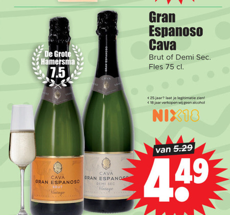 Gran Espanoso   champagne sparkling wijn folder aanbieding bij  Dirk - details