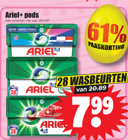 Ariel   wasmiddel folder aanbieding bij  Dirk - details