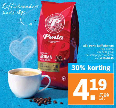 Perla   koffiebonen folder aanbieding bij  Albert Heijn - details