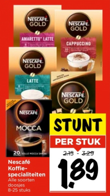 Nescafe   oploskoffie folder aanbieding bij  Vomar - details