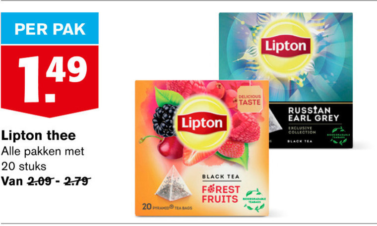 Lipton   thee folder aanbieding bij  Hoogvliet - details