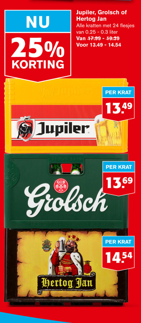 Grolsch   krat bier folder aanbieding bij  Hoogvliet - details