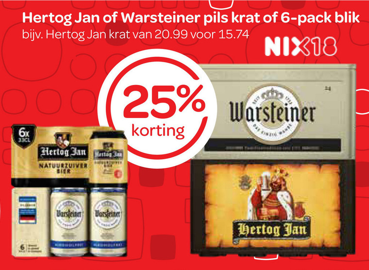 Warsteiner   krat bier, blikje bier folder aanbieding bij  Spar - details