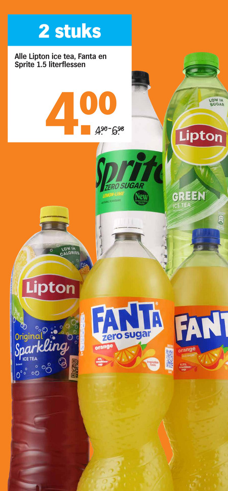 Fanta   frisdrank, ice tea folder aanbieding bij  Albert Heijn - details