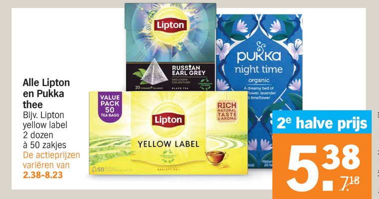 Lipton   thee folder aanbieding bij  Albert Heijn - details