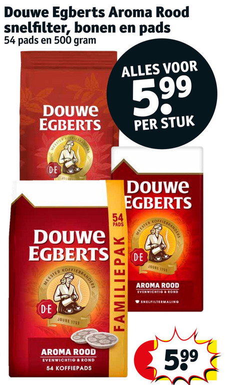 Douwe Egberts   koffiebonen, koffiepad folder aanbieding bij  Kruidvat - details