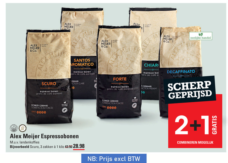 Alex Meijer   koffiebonen folder aanbieding bij  Sligro - details