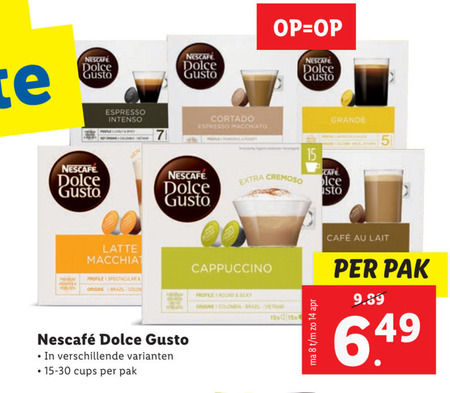 Nescafe   dolce gusto capsules folder aanbieding bij  Lidl - details