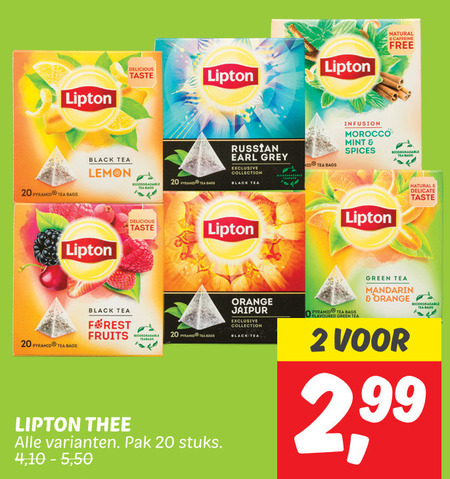 Lipton   thee folder aanbieding bij  Dekamarkt - details